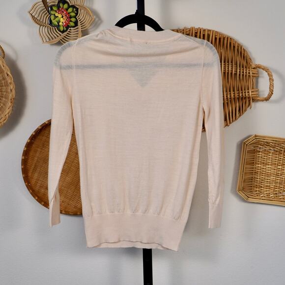 Forte Forte Long Sleeve V Neck Pullover Sweater‎ White Womens wool Size 0 - Picture 2 of 4
